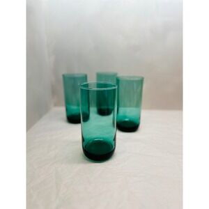 vtg libbey metropolitan juniper emerald green tumbler set of 4 6in